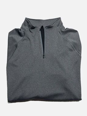 Hylete Mens Size L Gray Flexion II Quarter Zip Jacket Thumbholes Performance